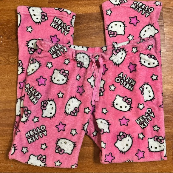 Hello Kitty Sanrio Y2K Fleece Wide Legged Pyjama Pants - Picture 2 of 6